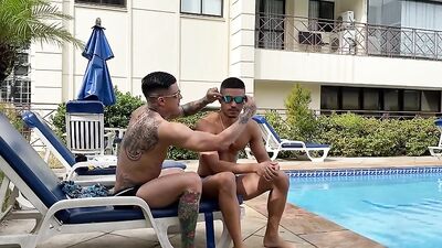 Latino Threesome: Oral, Action and Cum Shots on Holiday