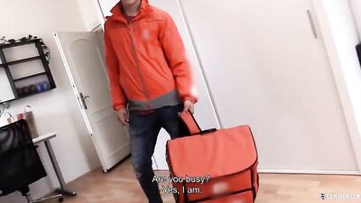 Cumming with Cute Courier Boy - Bareback Fun and Oral Pleasures!