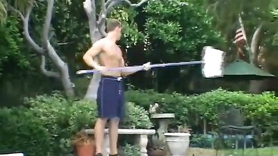 Gangbang at the Pool!: Blond Muscle Boys Get Plowed by Plenty of Cocks