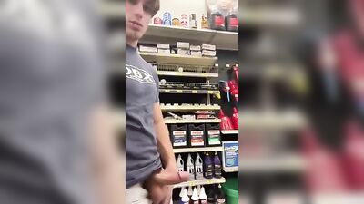 Gay Porn: Risky in Supermarket - The Amateur Voyeurs Cock Show