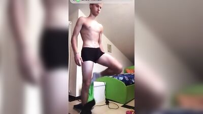 Young Blonde Twink Cum in Hand Webcam Show