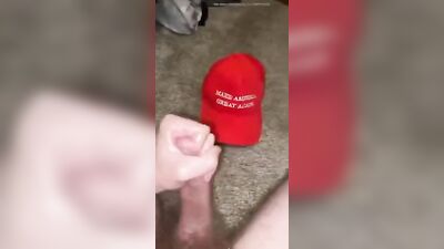 Hot trump supporter cums hard