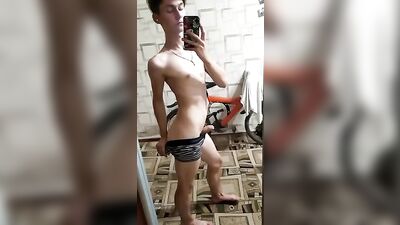 Young & Skinny Twinkie with Huge Banana Cock