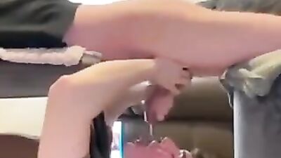 Gray Cums in his Friends Mouth - Oral Handjob Amateur Swallow