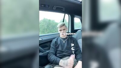 Car Wanking Bailey Johnston - Solo Cumming Blond Boys Adventure!