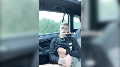 Car Wanking Bailey Johnston - Solo Cumming Blond Boys Adventure!
