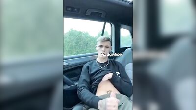 Car Wanking Bailey Johnston - Solo Cumming Blond Boys Adventure!