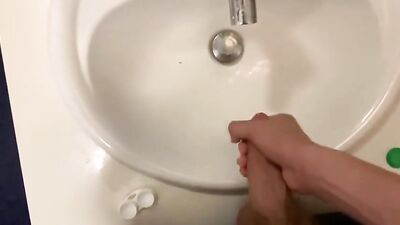 Super Fit Handsome Guy Gets Down and Dirty in the Bathroom - Cum Shots Galore!