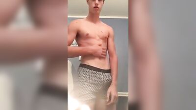 Blond Muscle Boy Webcam Solo with Boner