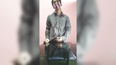 Malaysian Filipino Jakol pleasures himself to a magnificent climax on an elegant dining table