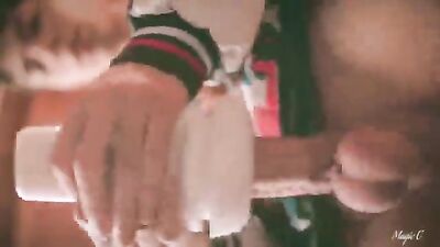 Dnz cute twink plays with a toy during an amateur webcam show