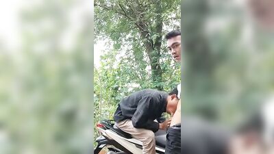 Straight hikers discover a gay couple in action during their adventure in the mountains