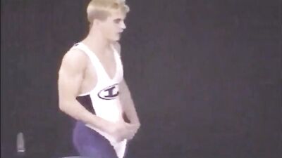 Wrestlers Tight Bulge Turns the Spy Blonde on