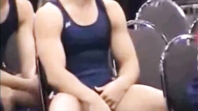 Wrestlers Tight Bulge Turns the Spy Blonde on