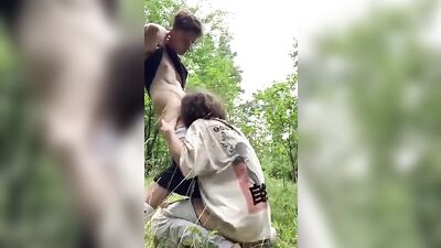 Gay Bareback Blowjob in the Woods: Risky Sex on the Wild Side