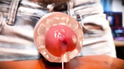 Gagging on a massive web-cam cock in solo action