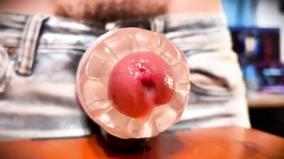 Gagging on a massive web-cam cock in solo action