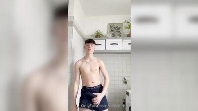 A Fit Cutie Pleasures Himself with a Mighty Stick