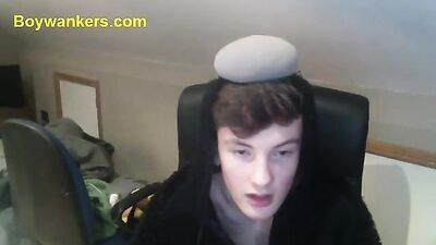 Young Gamer Loves to Jerk Off in Comfy PJs while Chatting with Friends Online