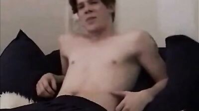 Red straight guy jerks off classic gay porn