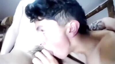 Latino twink boys fucking in a group webcam sex show, featuring bareback action and hot hand jobs