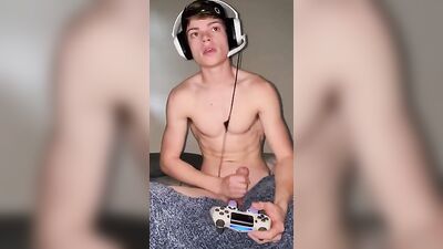 Virtual Sexual Encounters: Gaming Nerd Spills his Cum on Webcam