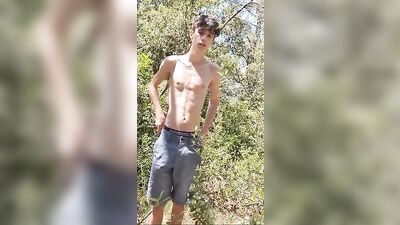 [Gay HBW] Playing in the Woods with a Hot Cumshot Finish - A Solo Adventure!