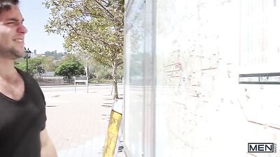 Gay public sex with cumshot and blowjob in nature