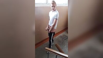 Bareback Jack-Off in the Park: An Amateur Blonde Boys Public Handjob Adventure