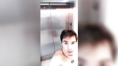 Gay Barebacking on the Streets - A Risk-Taking Nudist Exposes Himself in a Parking Structure