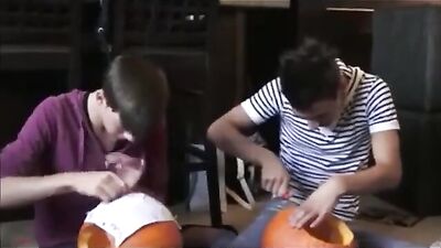 A Group Of Young Pumpkin-Filling Twink Boys Have A Sexy Halloween Party
