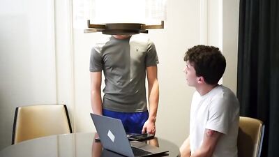 Energetic Twink Threesome Ends in Hot Cumshots