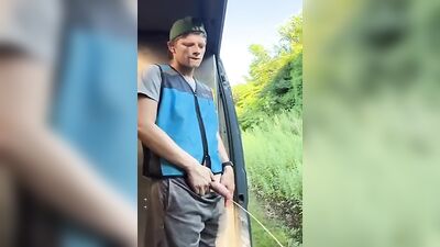 Deliveryman Jacks off in the Rain: An Amateur Public Pissing Fetish Video