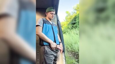 Deliveryman Jacks off in the Rain: An Amateur Public Pissing Fetish Video