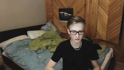 Young Adonis Jerks off in his bedroom while web-streaming
