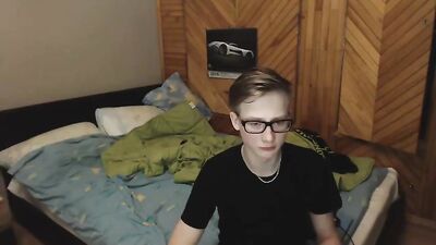 Young Adonis Jerks off in his bedroom while web-streaming