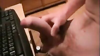 Self-love showcase: Curvy hot blonde wanks his big dick on camera!