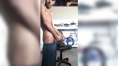 Young and Well Endowed Latin Solo Masturbating