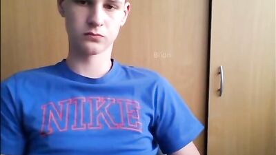 Young Solo Twink Camming with Nike Sneakers