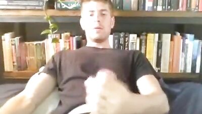 Jacking Off to Big Gay Books with a Well-Endowed Hunk