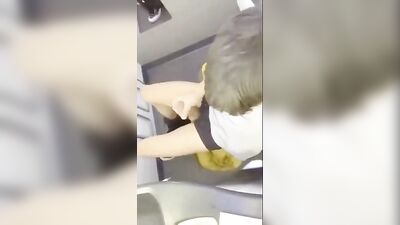 Flight Attendant Blowjobs and Cumshots in First Class, with Strangers