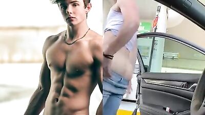 Two Handsome Muscular Blonde Amateurs Show Off Their Big Cocks in Public While Taking Selfies