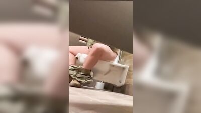 A Military Man Pleasures Himself in the Bathroom (3): Hidd*en Cam Footage of a Muscular Soldier Jerking Off