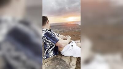 Amateur Beach Boys Cum on the Sand in Front of Enthusiastic Crowds, Bareback Action