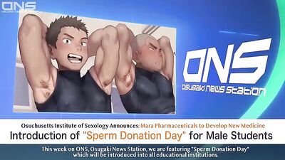 Supersized Sperms - Cartoon Anime Boys Going Down on Each Others Dicks in a Sperm Donation Center