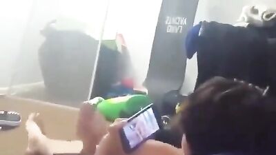 Young man streams his self-pleasure on web cam