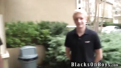 Big Blond Boy Gets Filled by a Powerful Black Dick