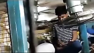 Indian Desi Boy Gets Off in the Bus Station