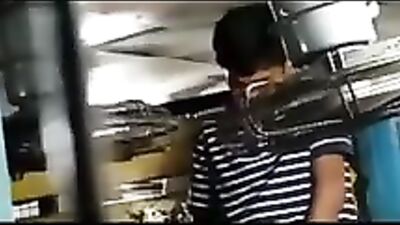 Indian Desi Boy Gets Off in the Bus Station