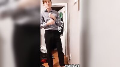 Straight Amateur Guy with a Huge Dick Gives Himself a Handjob in the Shower